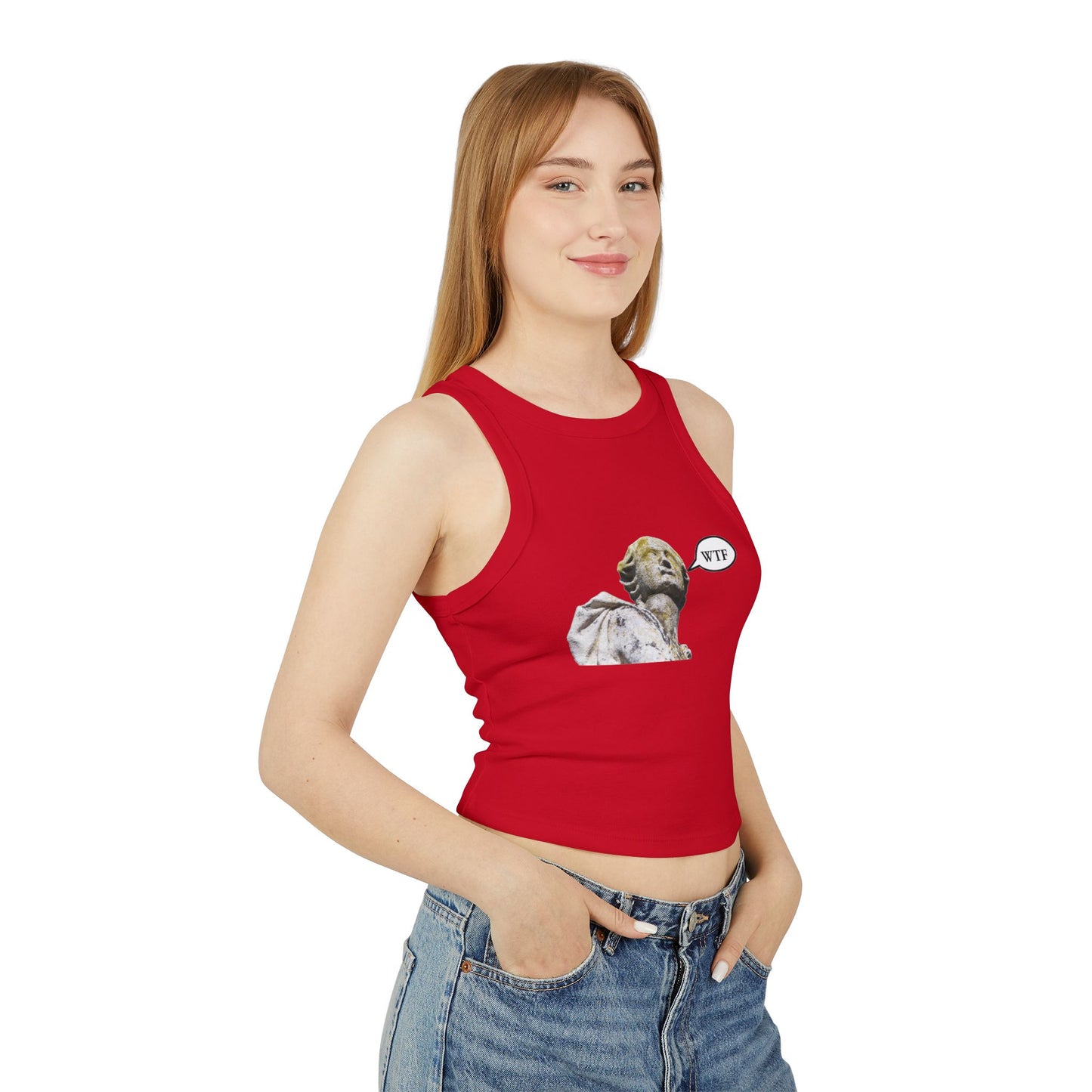 WTF Statue Women's Micro Rib Racer Tank Top
