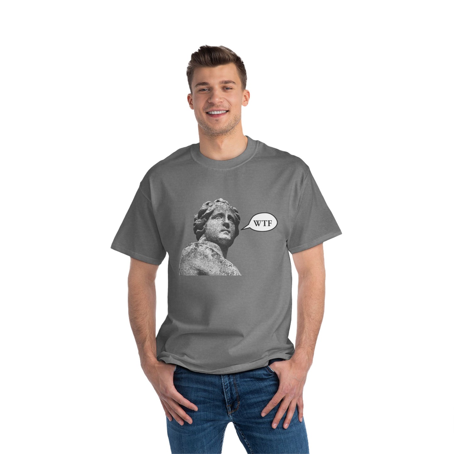 WTF statue Beefy-T®  Short-Sleeve T-Shirt