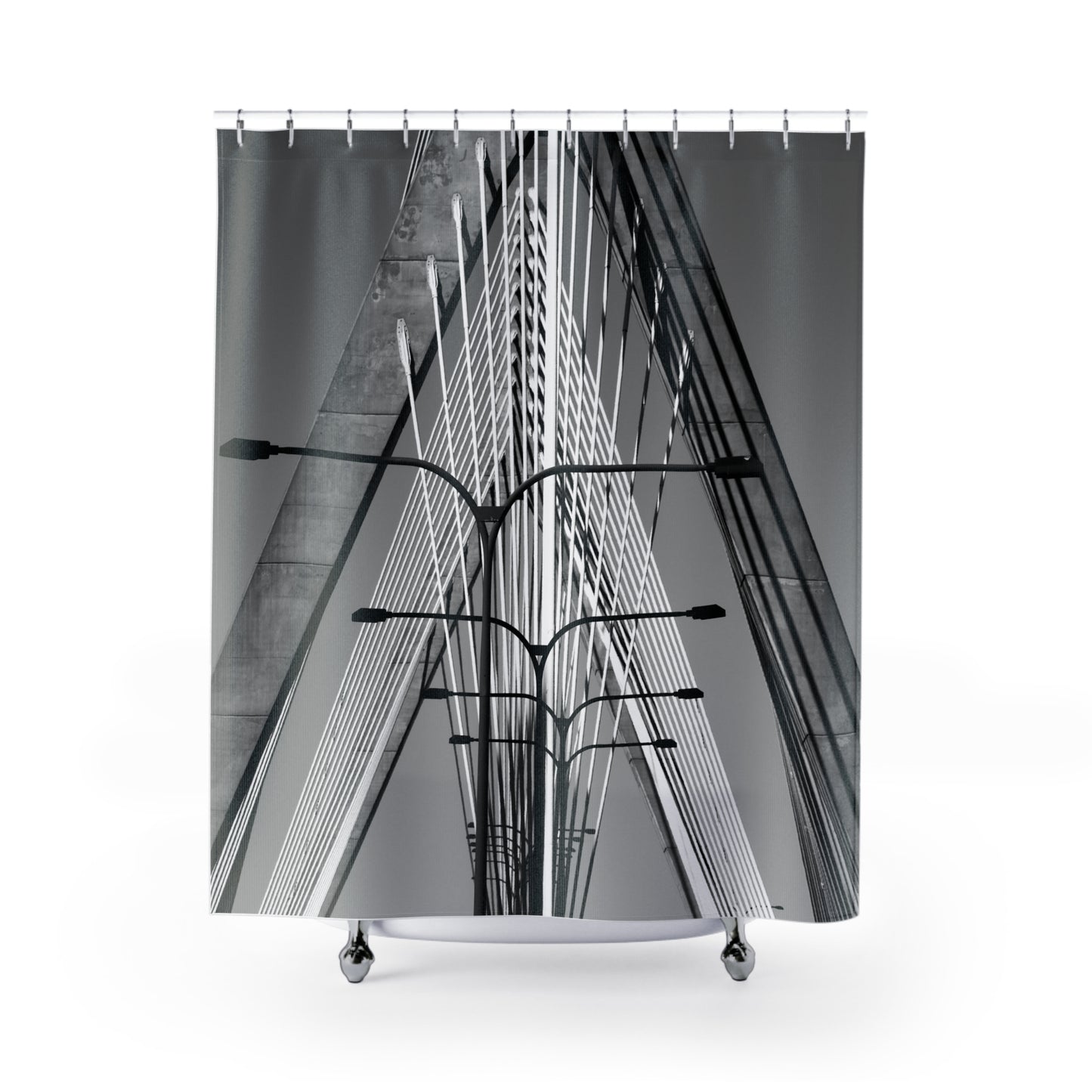 Zakim Bridge Shower Curtain - Architectural Design for Sophisticated Bathrooms