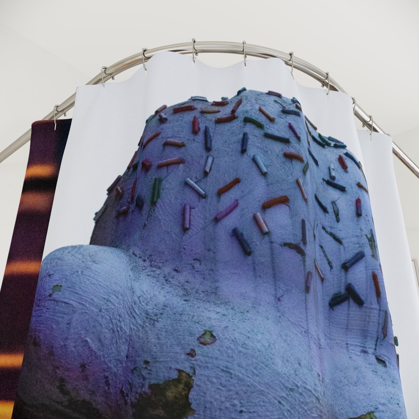 Whimsical Ice Cream Cone Shower Curtain - Fun Bathroom Decor