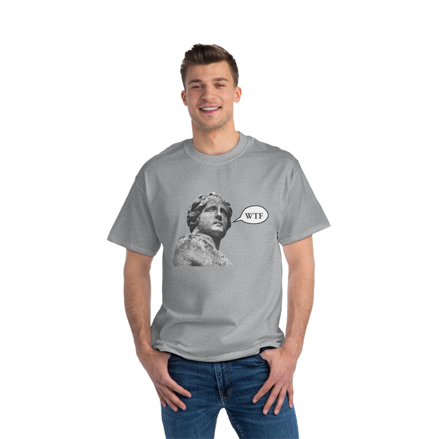 WTF statue Beefy-T®  Short-Sleeve T-Shirt