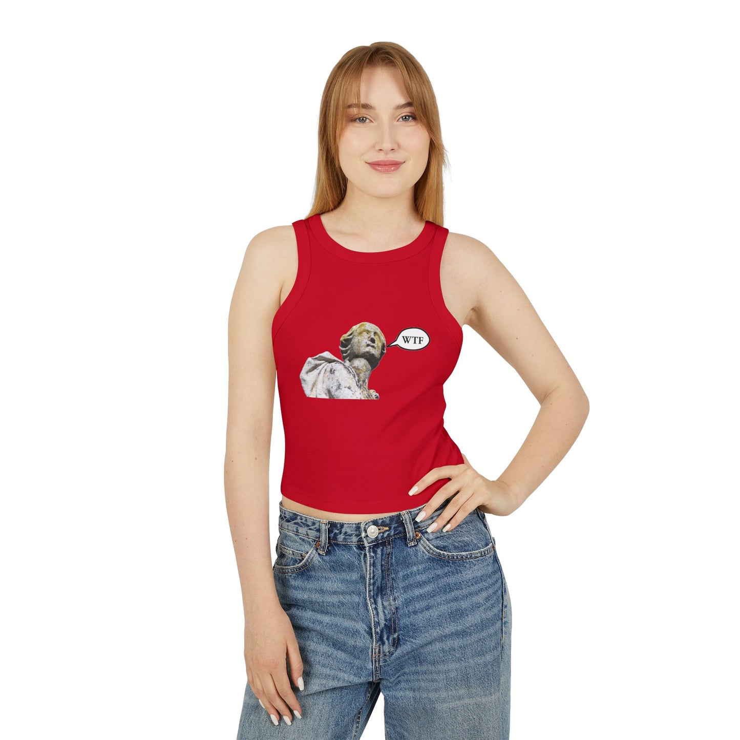 WTF Statue Women's Micro Rib Racer Tank Top