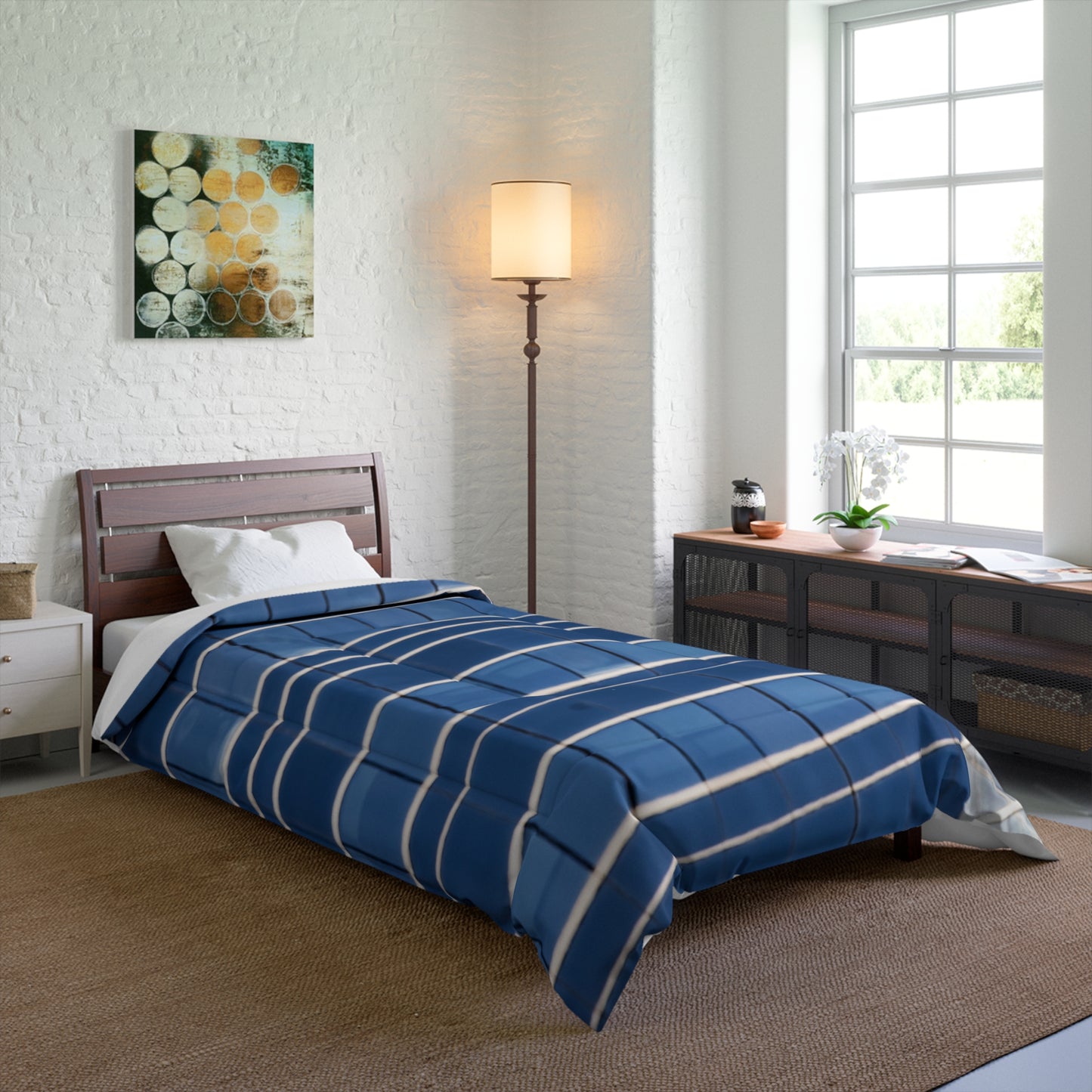 Modern Blue Pattern Comforter - Cozy Bedding for Home Decor