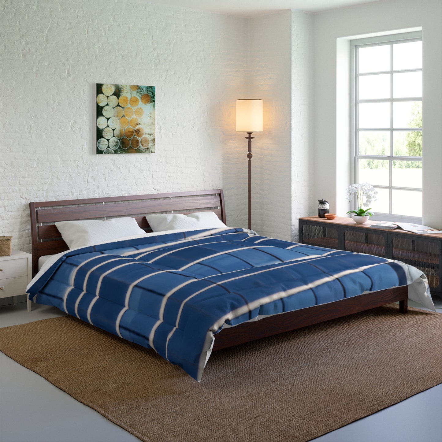 Modern Blue Pattern Comforter - Cozy Bedding for Home Decor