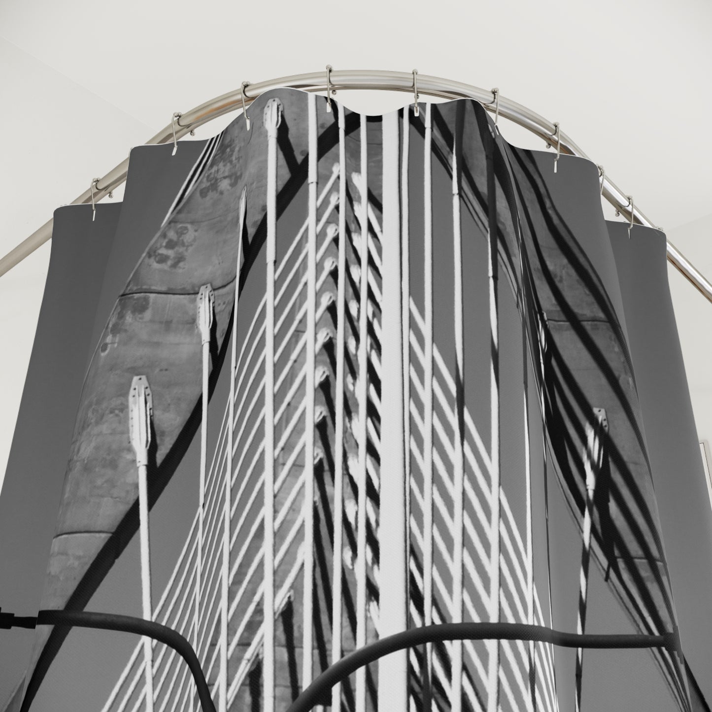 Zakim Bridge Shower Curtain - Architectural Design for Sophisticated Bathrooms
