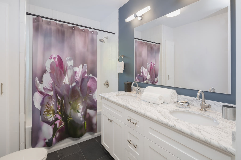 Pink Flowering Tree Shower Curtain