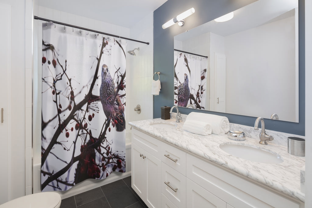 Startling Starling Shower Curtain