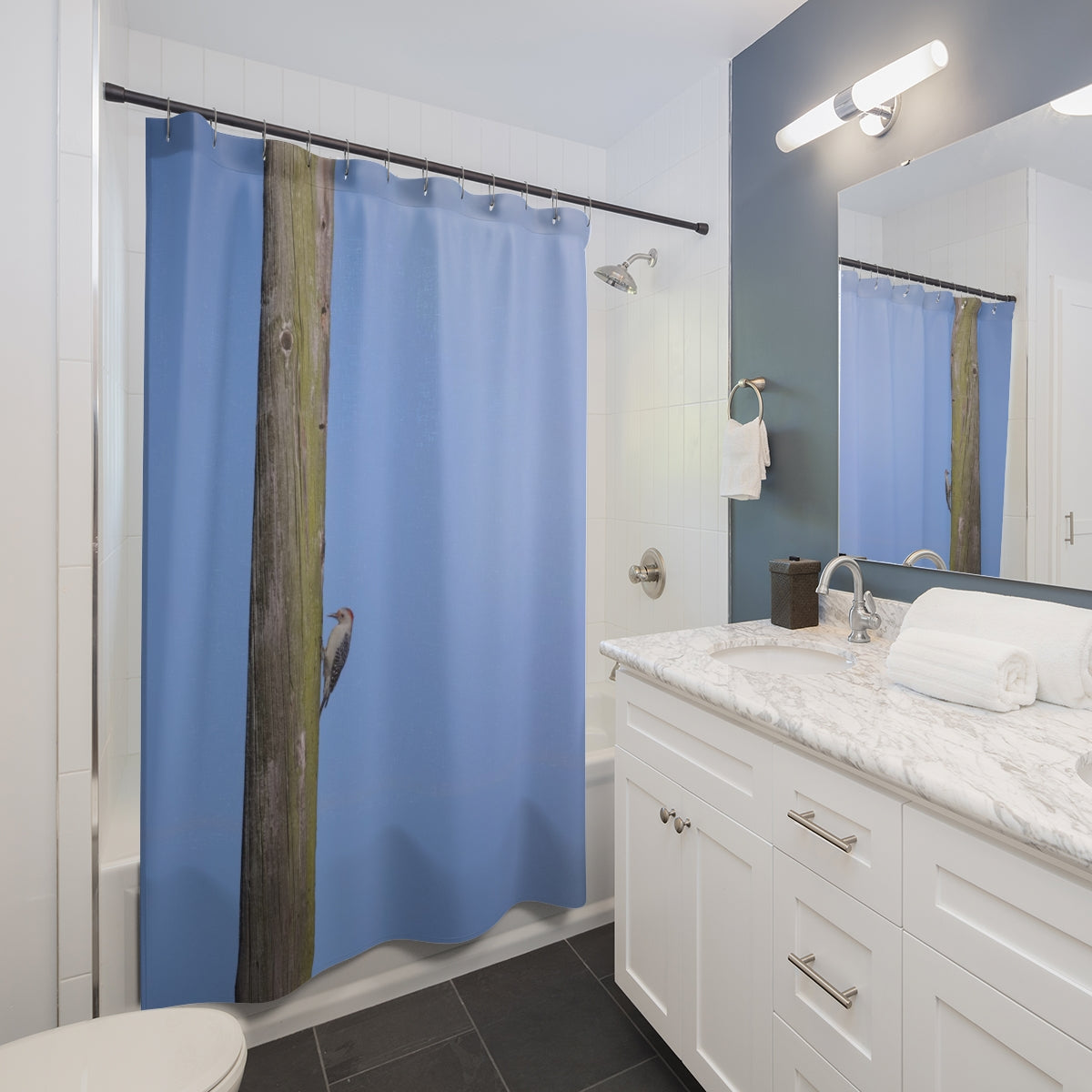 Pecker on a Pole Shower Curtain