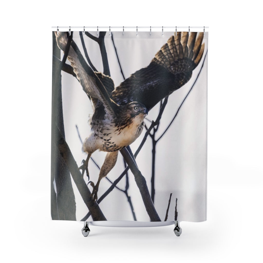 Hawk on the Hunt Shower Curtain