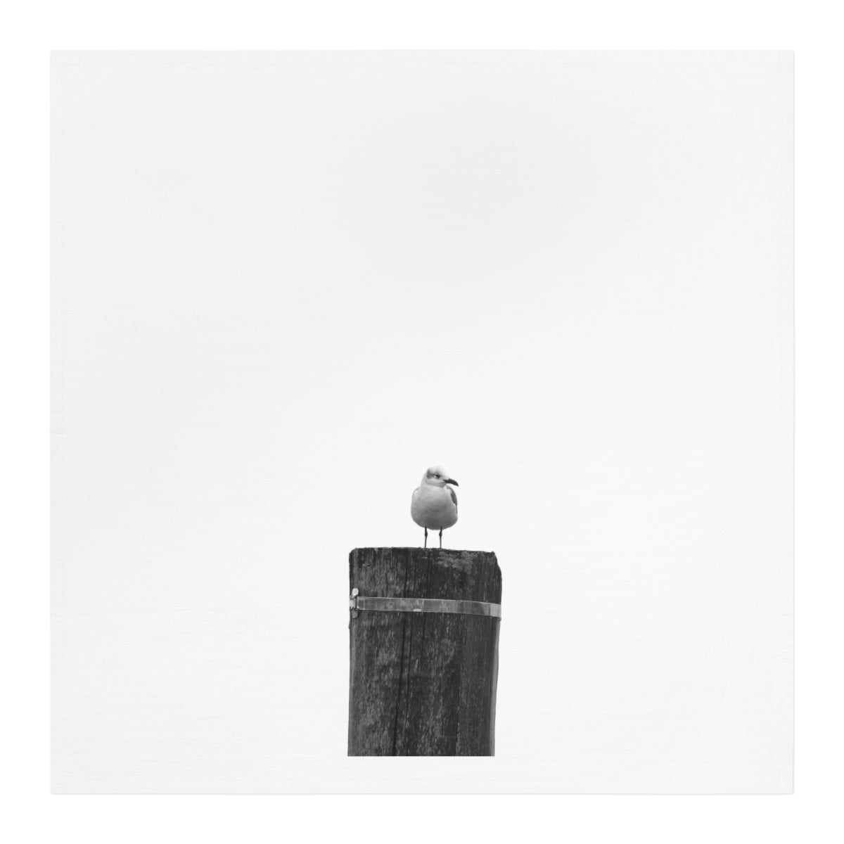 Gull on a Piling Tea Towel