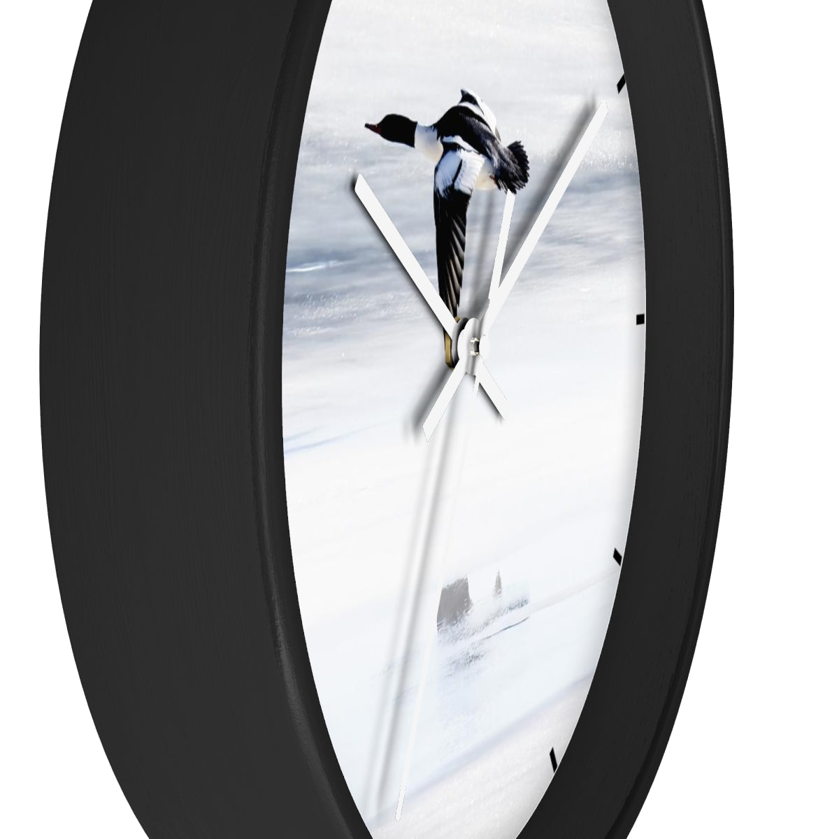 Merganser on Ice Wall clock