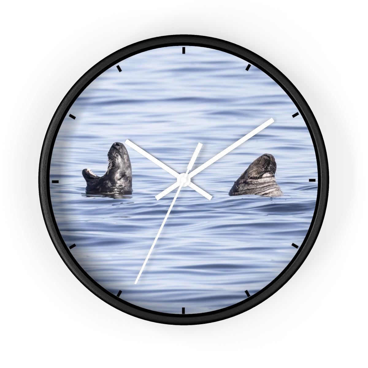 Happily Married Seal Couple Wall clock