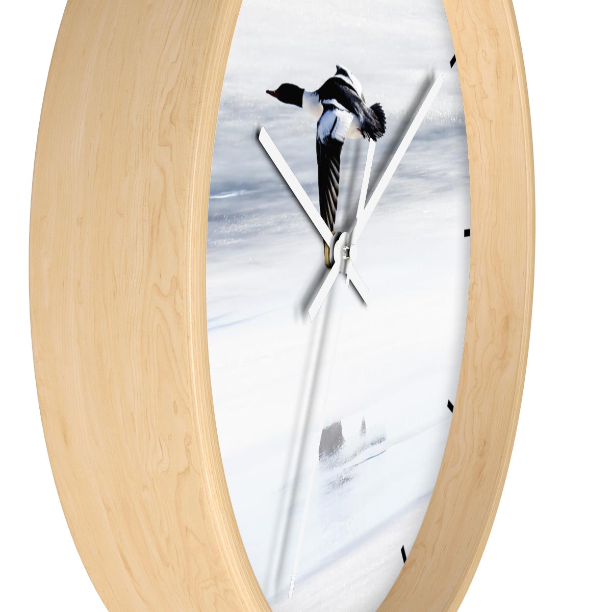 Merganser on Ice Wall clock
