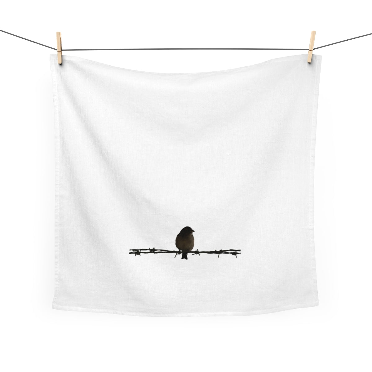 Barbed Wire Bird Tea Towel