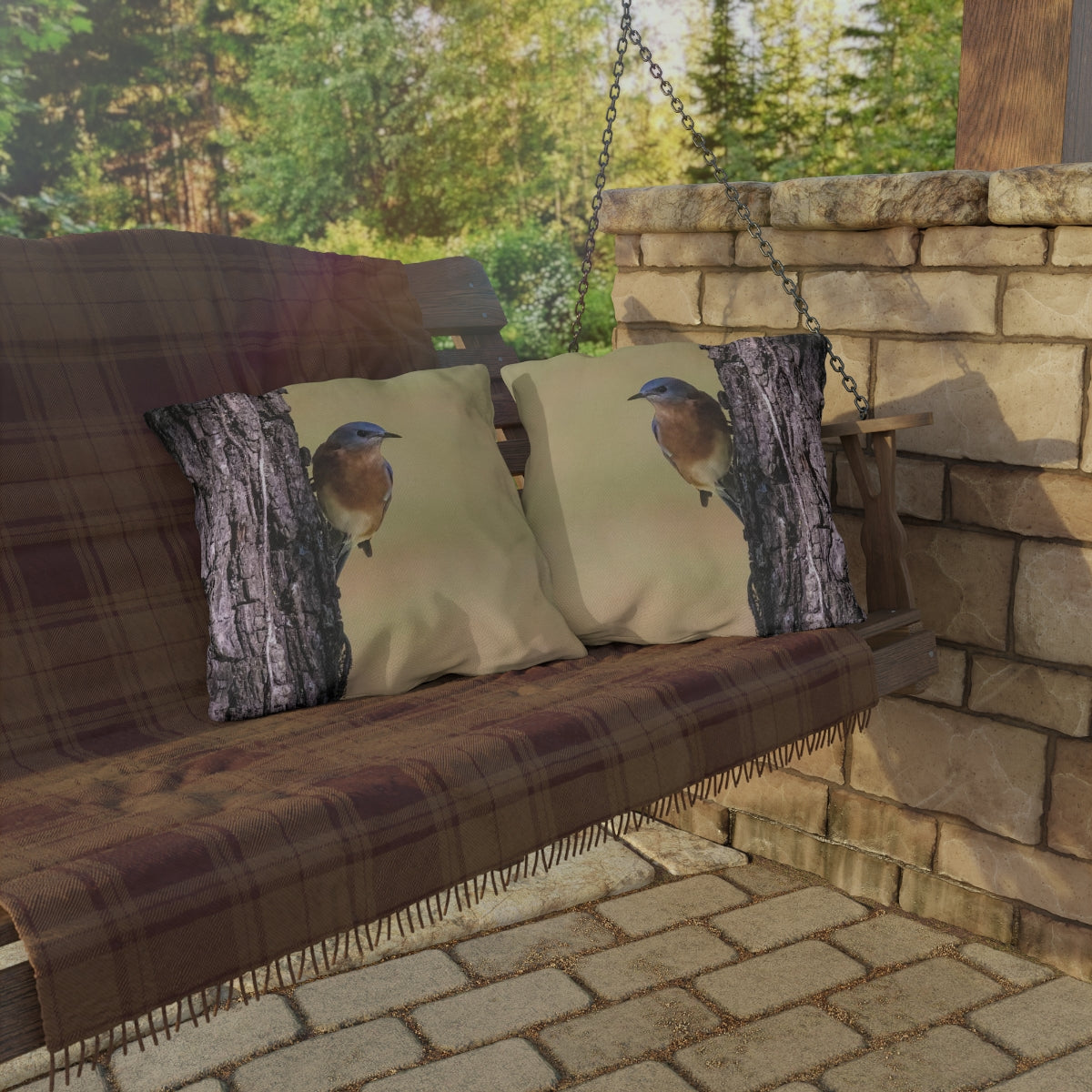 Bluebird of Happiness Outdoor Pillow