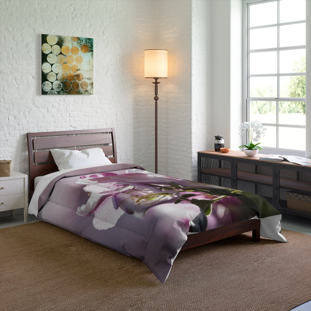Pink Flowering Tree Comforter