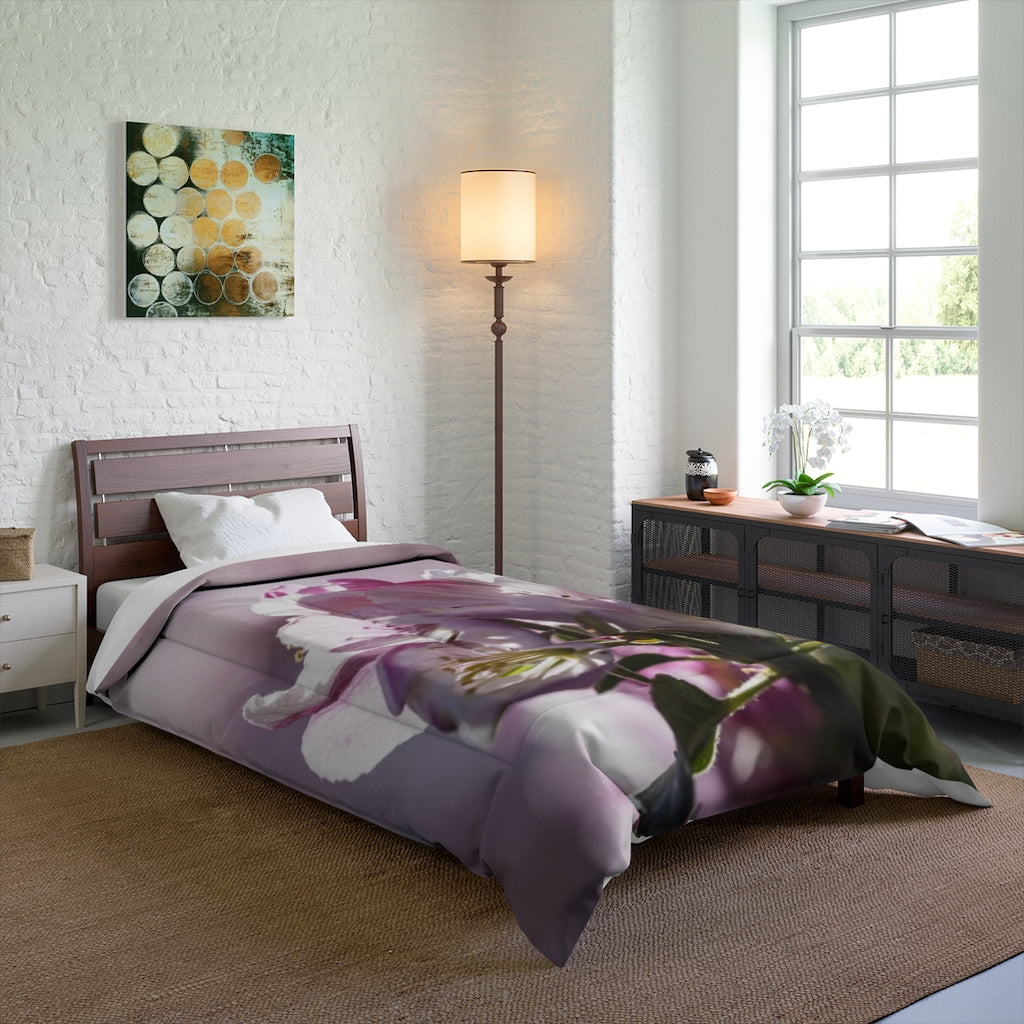 Pink Flowering Tree Comforter