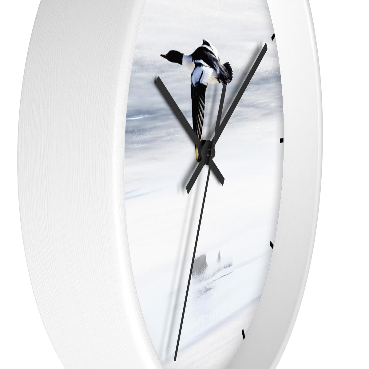 Merganser on Ice Wall clock