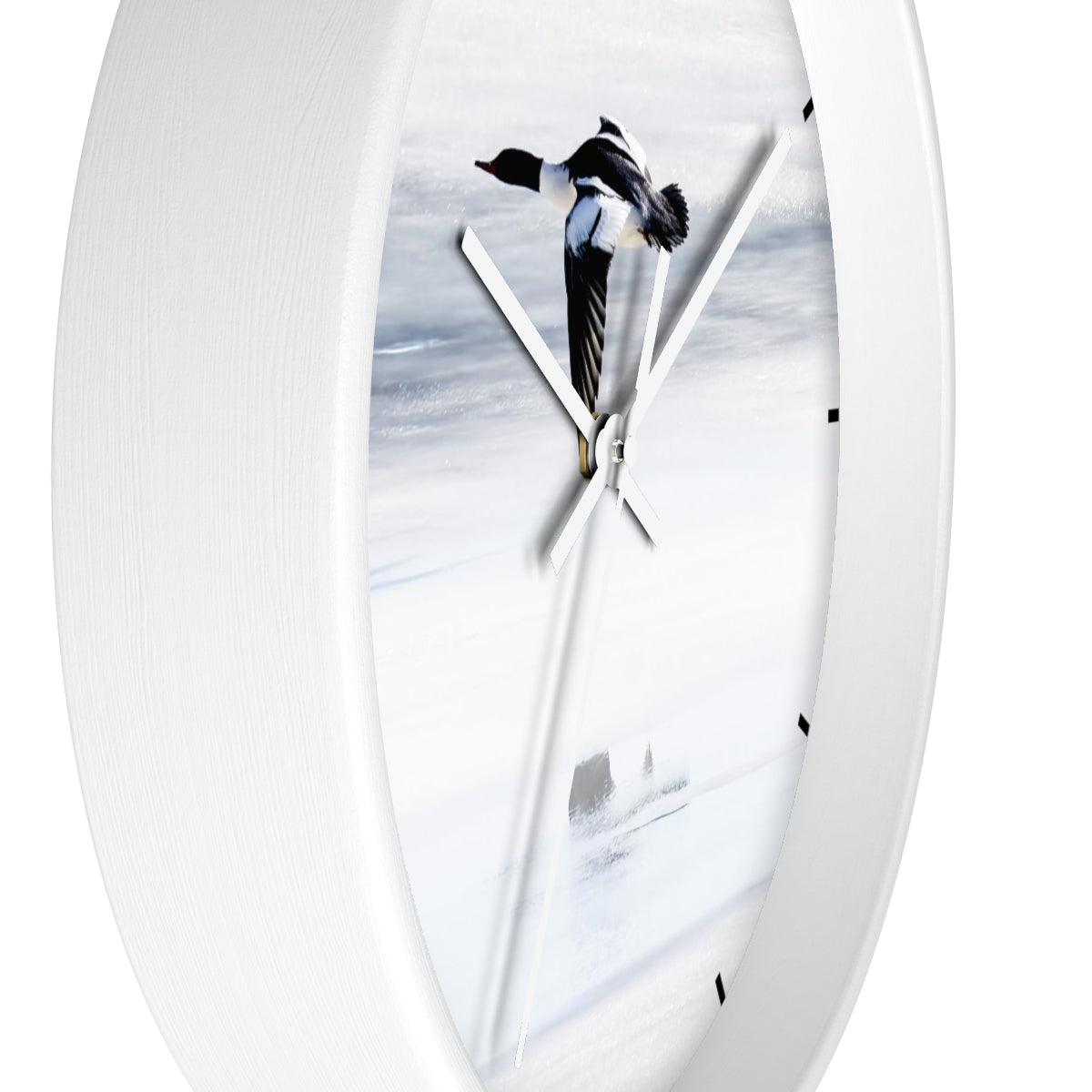 Merganser on Ice Wall clock