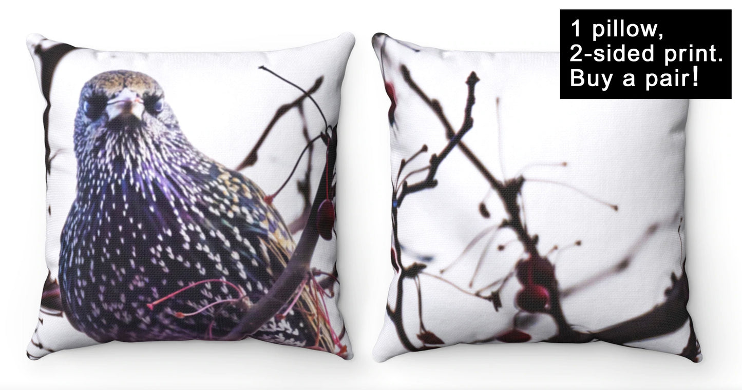 Startling Starling Throw Pillow