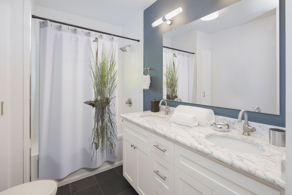 Hidden Heron Shower Curtain