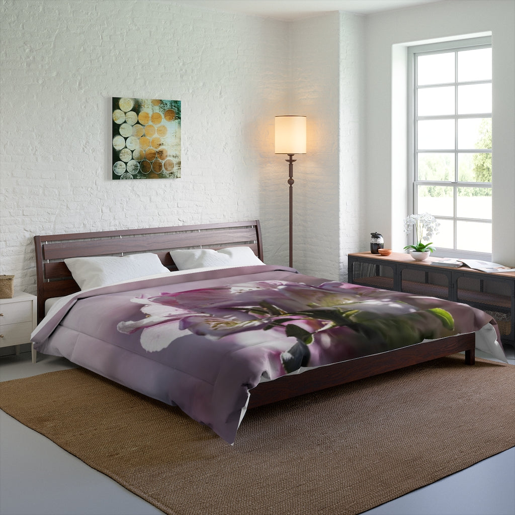 Pink Flowering Tree Comforter