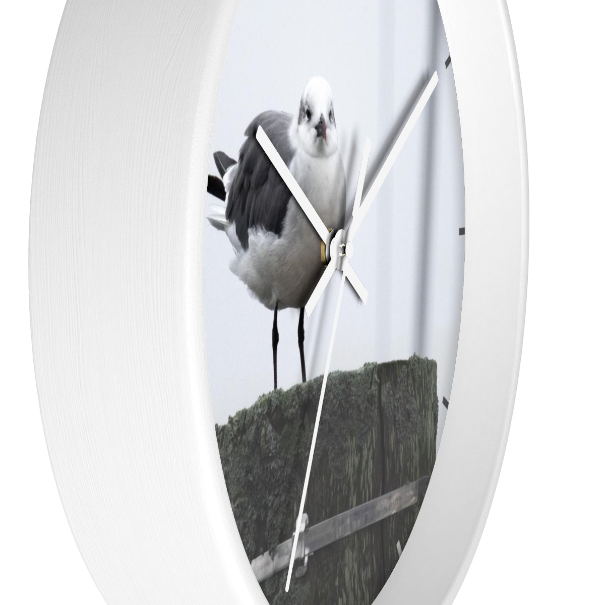 Gull on a Piling Wall clock