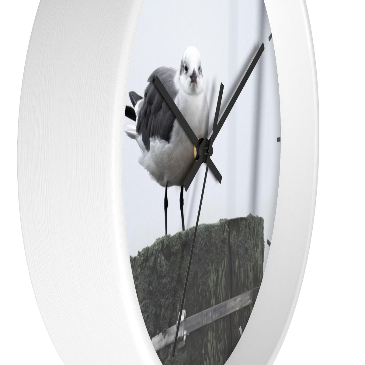 Gull on a Piling Wall clock