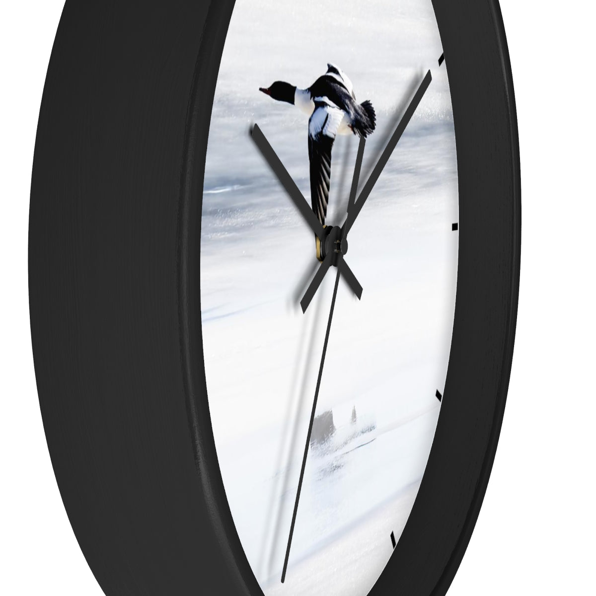 Merganser on Ice Wall clock