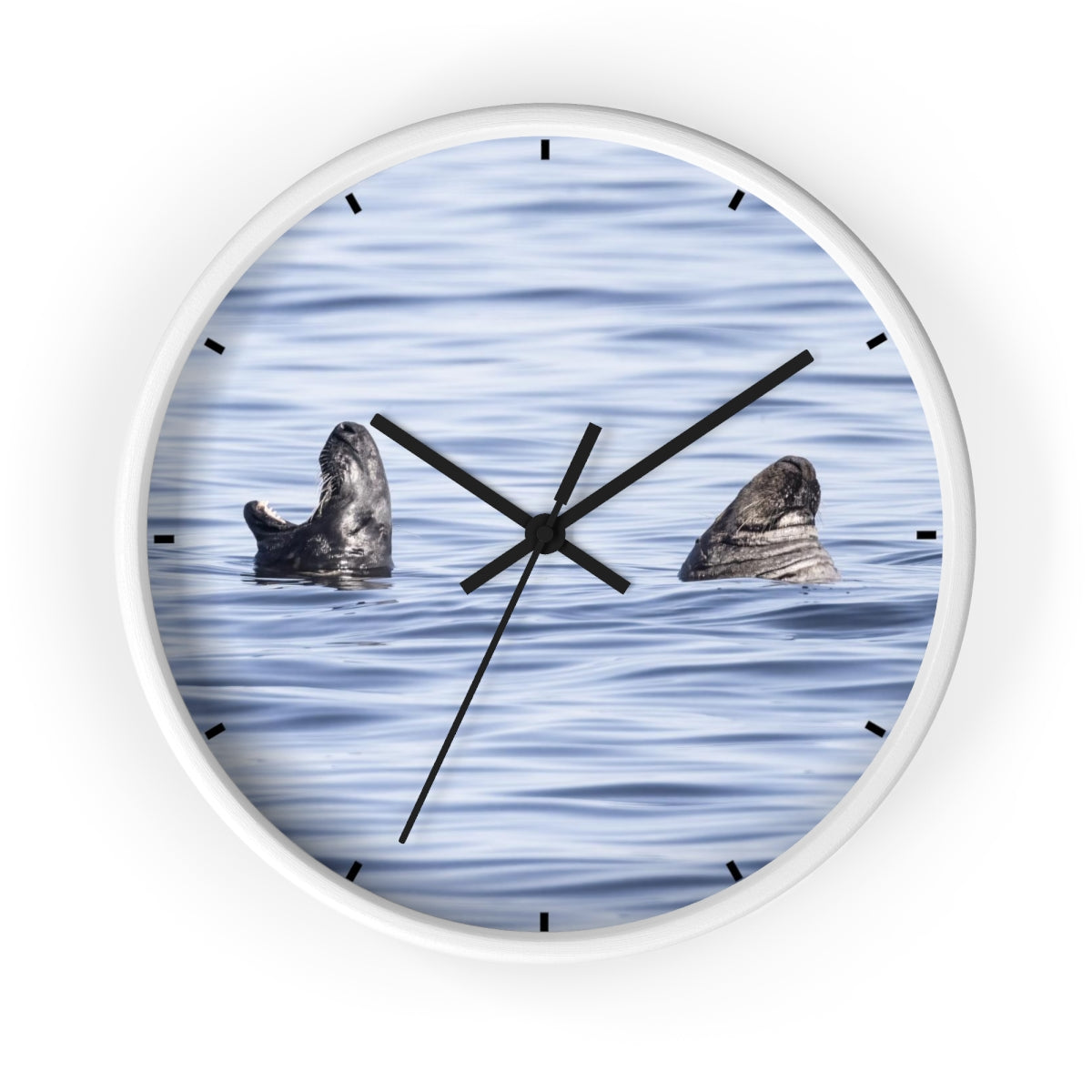 Happily Married Seal Couple Wall clock