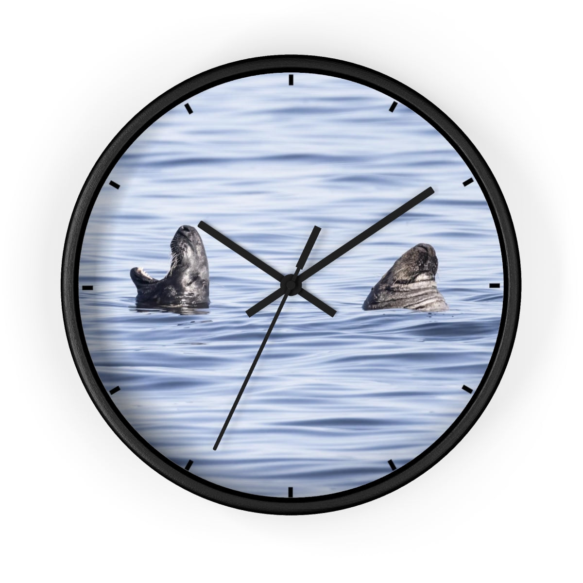 Happily Married Seal Couple Wall clock