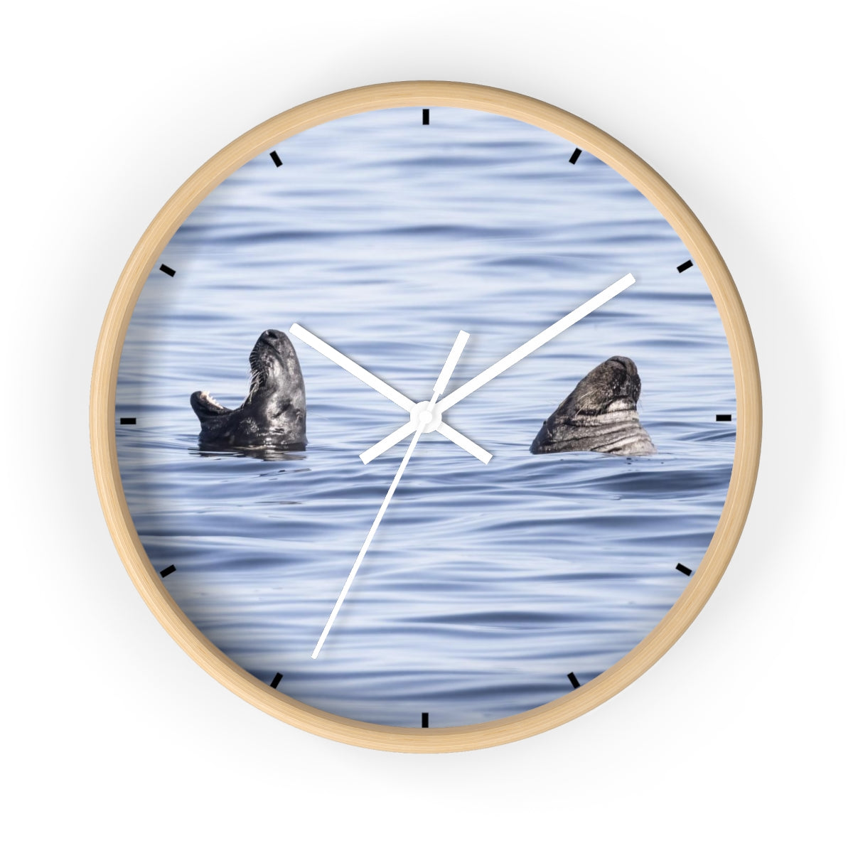 Happily Married Seal Couple Wall clock