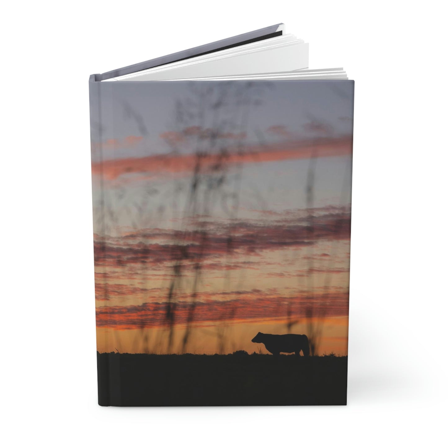 Cow Enjoying the Sunset Hardcover Journal Matte