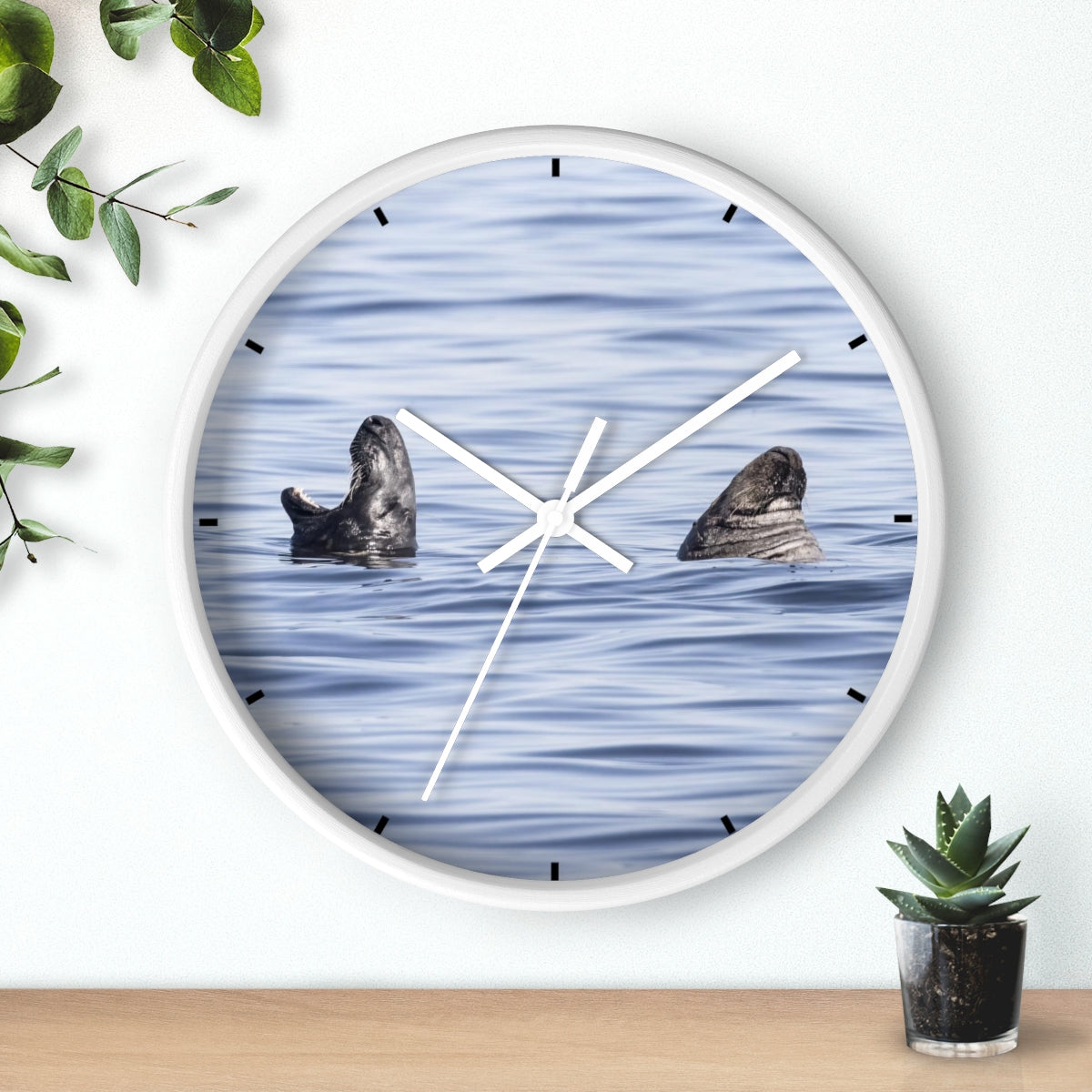 Happily Married Seal Couple Wall clock