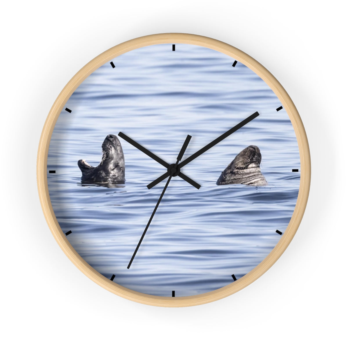 Happily Married Seal Couple Wall clock