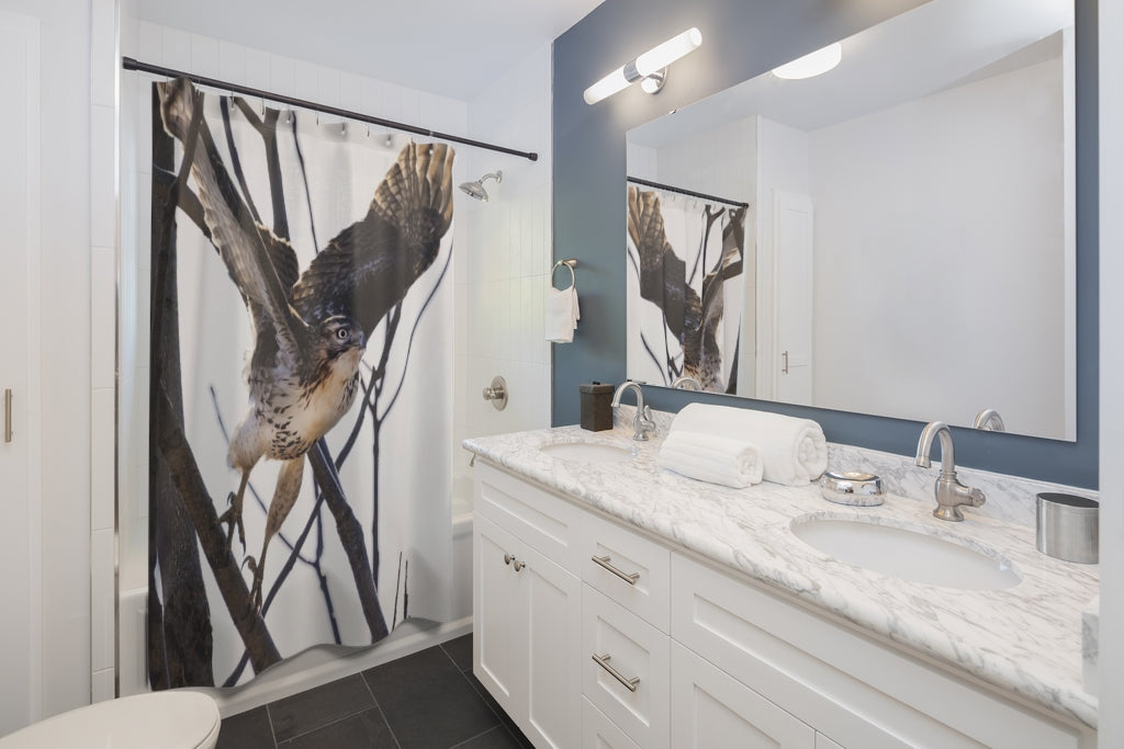 Hawk on the Hunt Shower Curtain