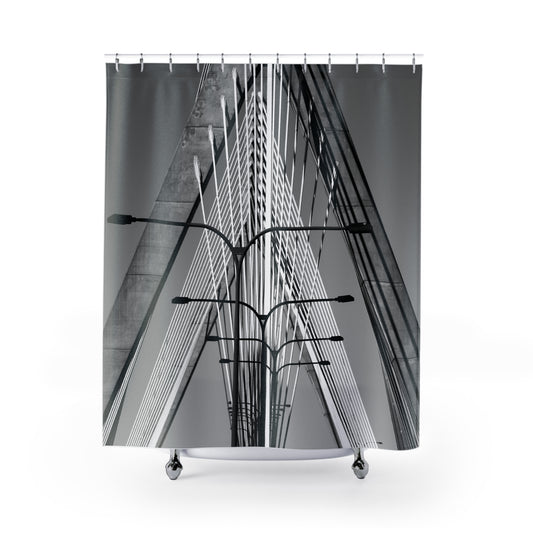 Zakim Bridge Shower Curtain - Architectural Design for Sophisticated Bathrooms