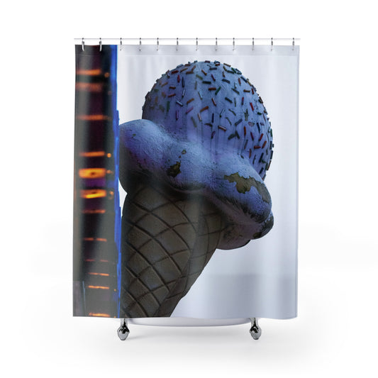 Whimsical Ice Cream Cone Shower Curtain - Fun Bathroom Decor