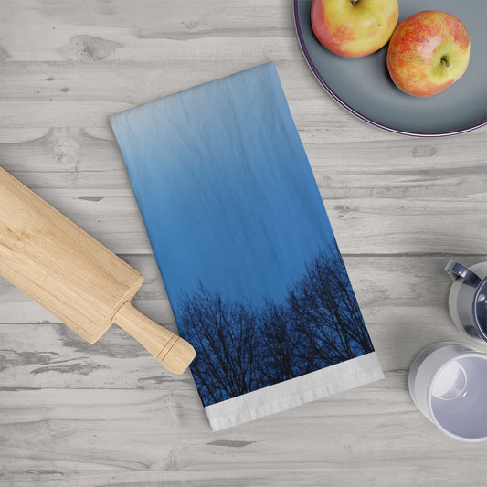 Winter Treetops Tea Towel-cool