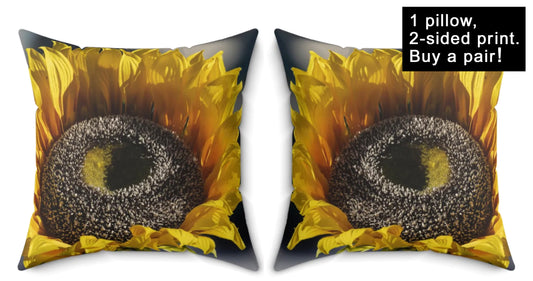 Sunflower Faux Suede Pillow