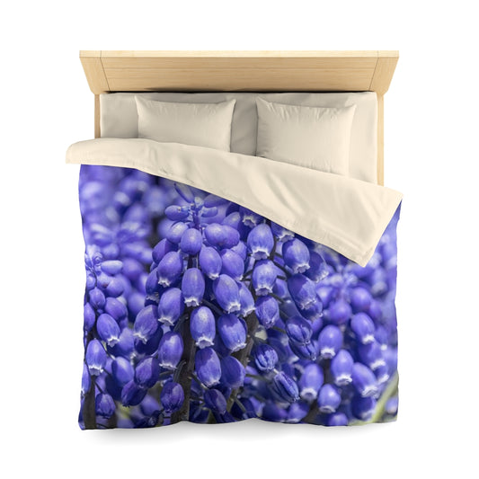 Blue Grape Hyacinth Microfiber Duvet Cover