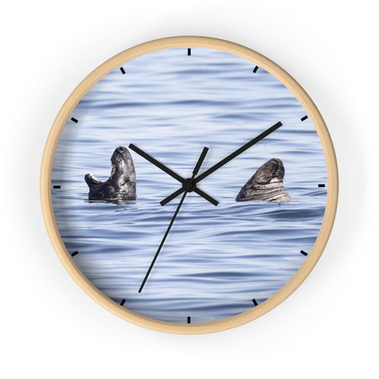 Happily Married Seal Couple Wall clock